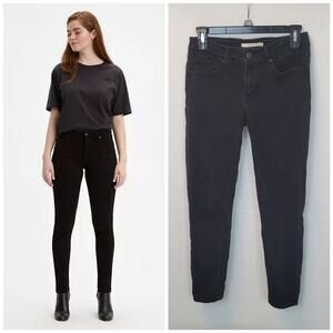 Levi's Flattering Soft Black Crop 711 Skinny Jeans ~Streetwear Flattering Casual